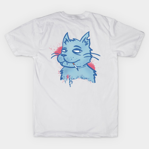 Blue smoking cat by Douwannart